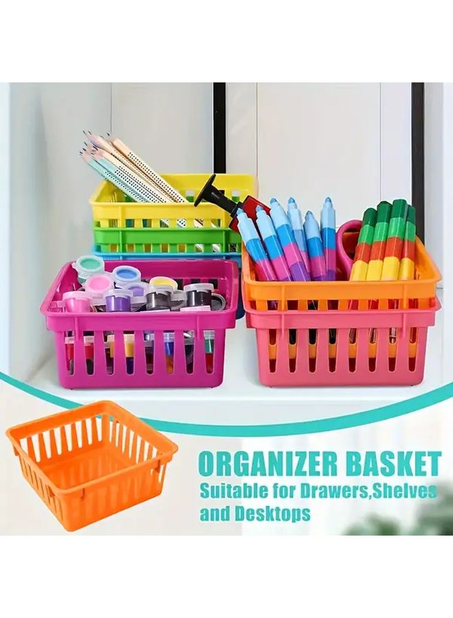 Random Color Stackable Plastic Storage Basket Organizer For Home Office Kitchen Bathroom - Image 2
